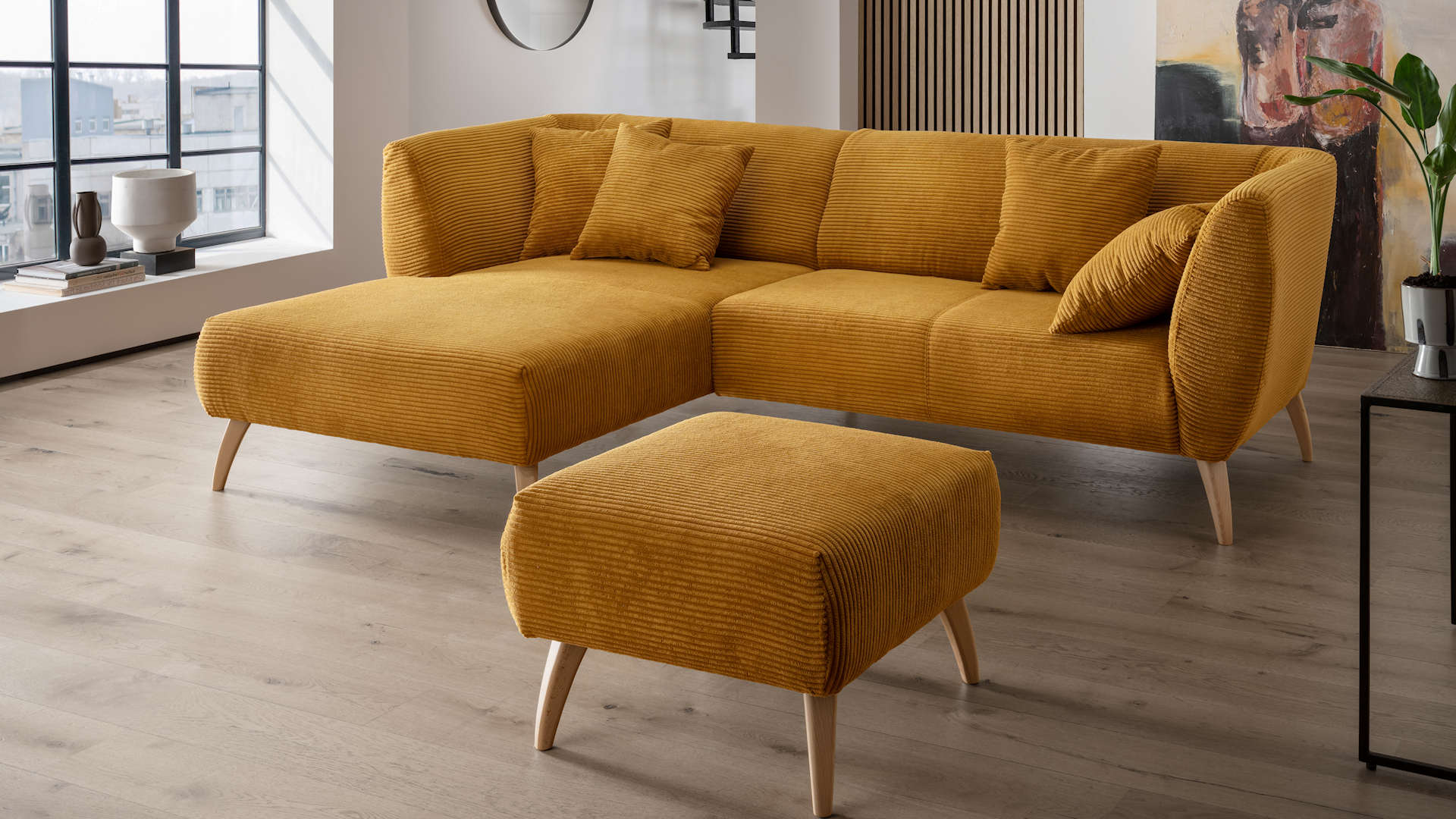 Polstergarnitur Cord gelb Z21424-1