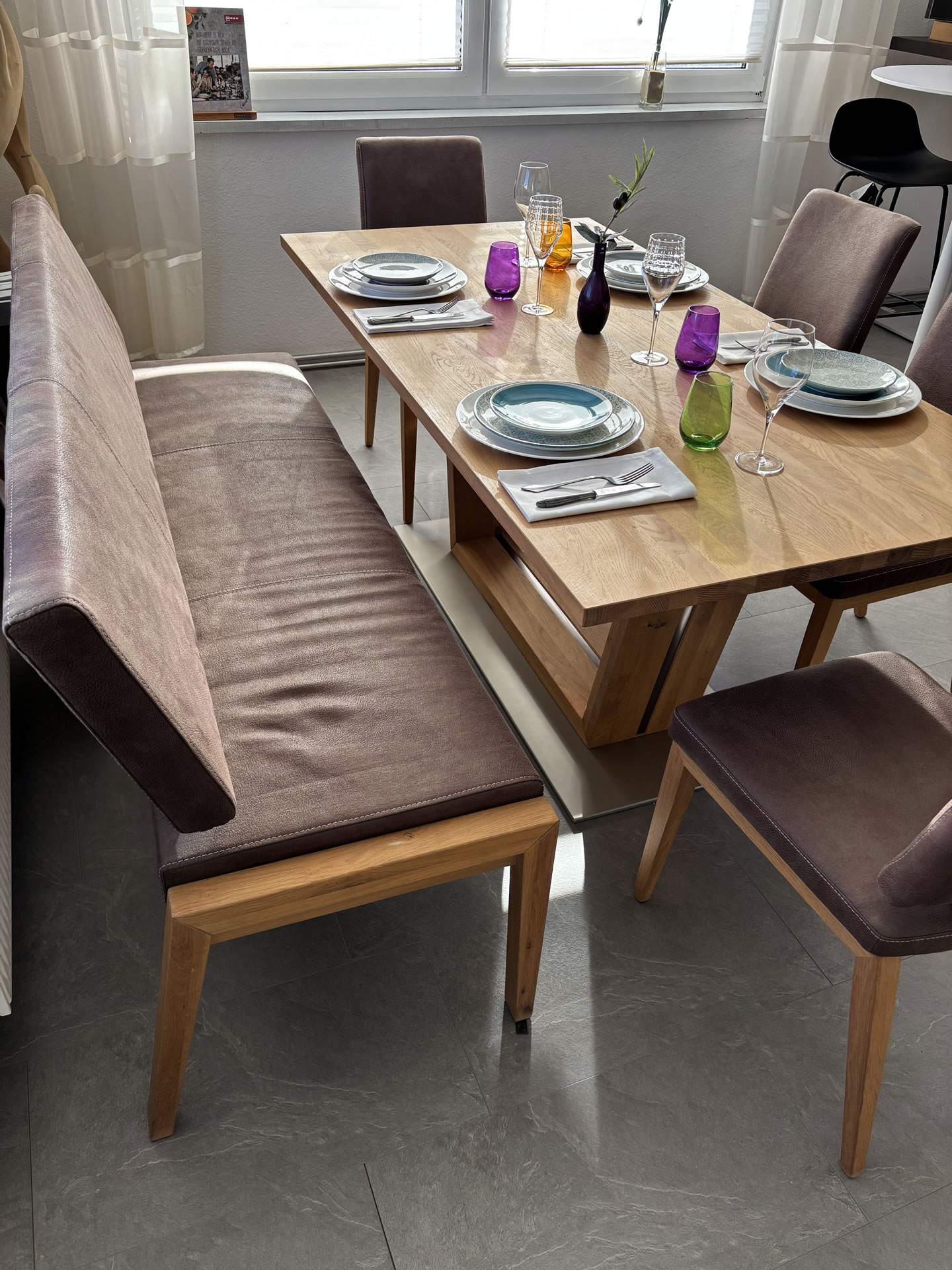 Esstischgruppe in Wildeiche massiv | Dudinger